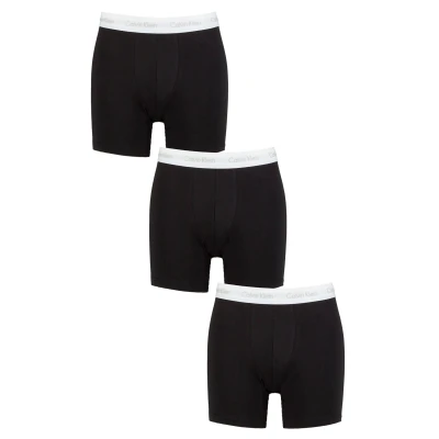 Image of Mens 3 Pack Calvin Klein Cotton Stretch Longer Leg Trunks Black / Grey XXXXL