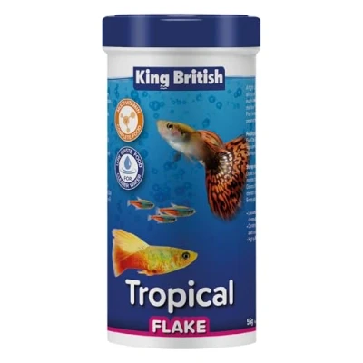 Image of King British Tropical Fish Flake 55g Multi Vitamin Complete Food Clear Water Formula Natural Ingredients For &amp; Other Aquarium