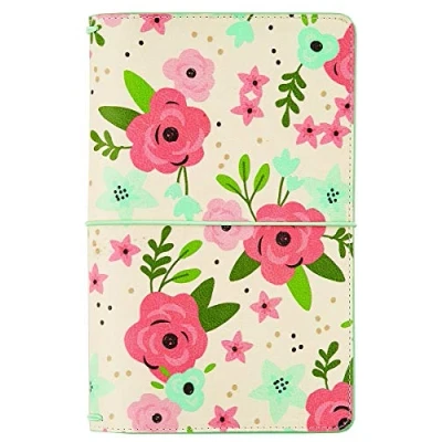 Image of Simple Stories Bloom Cream Blossom Traveller&#039;s Notebook, Synthetic Material, Multi Colour, 25.5 x 15.1 2.9 cm