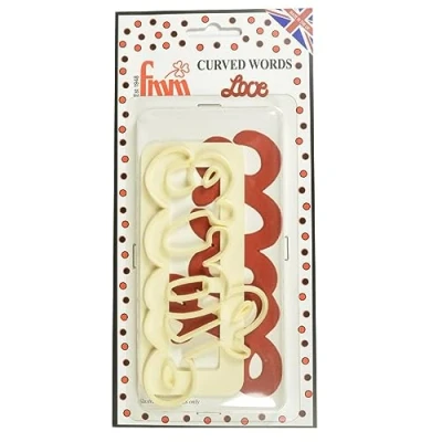Image of FMM Sugarcraft Fondant Icing Cutter Curved Words Love