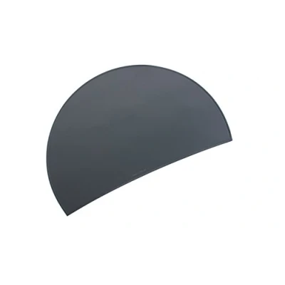 Image of Läufer Durella Rondo 49749 Desk Mat, Semi Circular Non Slip Graphite Black, 73 x 48 cm, Medium