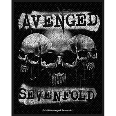 Image of Avenged Sevenfold 3 Skulls Patch Black 8 x 10cm