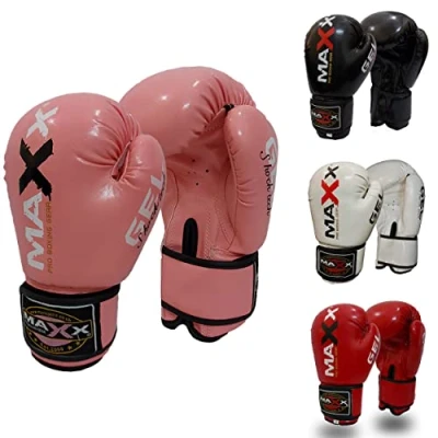 Image of Maxx® Boxing Gloves Punch Bag Training MMA Muay Thai KickBoxing Fight Sparring Gym (PINK, 12OZ)