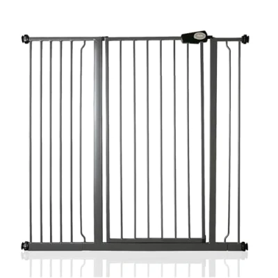 Image of Bettacare Child and Pet Gate, 113.8cm 121.4cm, Slate Grey, Extra Tall Gate 104cm in Height, Pressure Fit Stair Baby Suitable for Dog or Barrier, Easy Installation