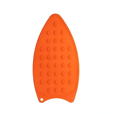 Image of SUL Silicone Iron Rest Pad for Ironing Board, Heat Resistant, Anti Slip, Thicker protecting your Table during Ironing, Universal Rubber Holder Hot Tools (Orange)