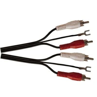 Image of Phono leads for turntable with earth spade terminals 1.2m