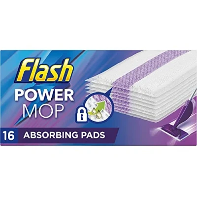 Image of Power Mop Refills with 16 Pads Floor Cleaning Absorbing Lock Home Surface Pad Multi