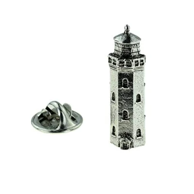 Image of Lighthouse Design Pewter Lapel Pin Badge