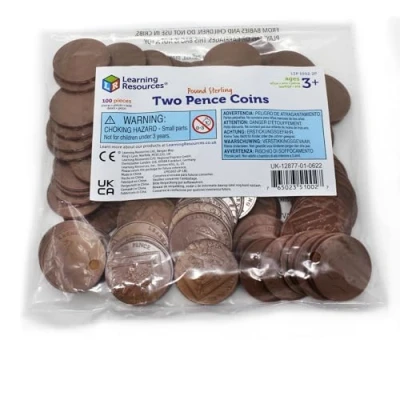Image of Learning Resources Two Pence Coins, Set of 100