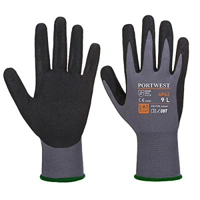 Image of Portwest AP62 Dermiflex Aqua Glove Grey/Black, Large