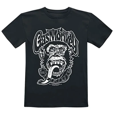 Image of Officially Licensed Merchandise Gas Monkey Logo Kids T Shirt Black 5/6 Years