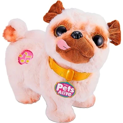 Image of Pets Alive Zuru 9521 Poppy The Booty Shakin’ Pug, Plush Toy Pug Shakes Her Head and Bottom, Turns Plays 3 Lovely Songs.