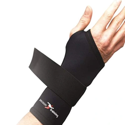 Image of Precision Training Neoprene Wrist Support Black/Red, Medium, yellow
