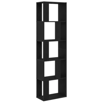 Image of vidaXL Book Cabinet/Room Divider Black Oak 45x24x159 cm, Engineered Wood, Modern Style for Living Room, Office