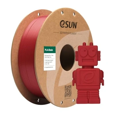 Image of eSUN PLA Filament 1.75mm, Basic 3D Printer Dimensional Accuracy +/ 0.05mm, 1KG Spool (2.2 LBS) Speedy for Printers,Fire Engine Red