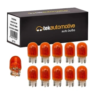 Image of Tek Automotive 585 WY21W Indicator Bulbs 382WA 12V 21W W3x16D Capless Orange Amber Car Light Bulb Box of 10