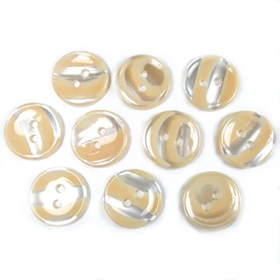 Image of Marble Stripe Humbug Candy Look Round Buttons Pack of 10 (15mm, Cream)