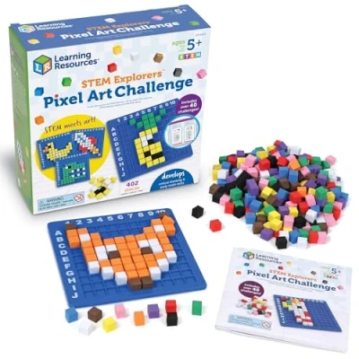 Image of Learning Resources STEM Explorers Pixel Art Challenge, 402 Pieces, Ages 5+, Toys For Kids, Coding Basics Activities Classroom