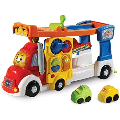 Image of VTech Toot Drivers Big Vehicle Carrier, Baby Interactive Toys for Toddlers, 2 in 1 Car Carrier with Two Mini Vehicles, Cars Sounds and Music, Kids Aged to 5 Years, English Version