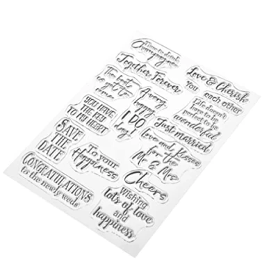 Image of Marianne Design Wedding sentiments Clear Stamp Set, Synthetic Material, 18.6 x 11.9 0.3 cm