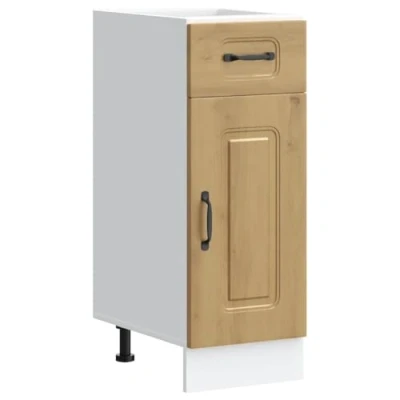 Image of vidaXL Kalmar Kitchen Base Cabinet Engineered Wood Artisan Oak Finish 40x46x81.5 cm Adjustable Feet Durable Storage for Essentials Requires Assembly