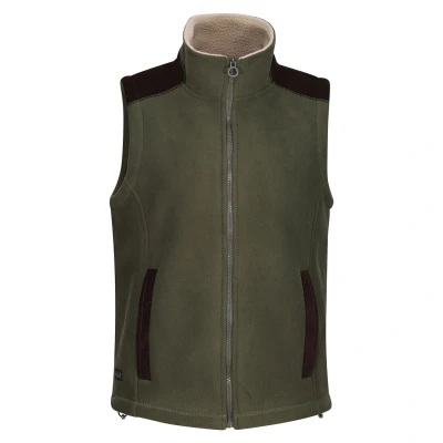 Image of Regatta Professional Men&#039;s Durable Faversham Fleece Bodywarmer Dark Khaki, Size: Xxl