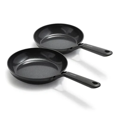 Image of GreenPan SmartShape Healthy Ceramic Non Stick 20 cm and 28 Frying Pan Skillet Set with Protector, PFAS Free, Induction Suitable, Oven Safe, Black
