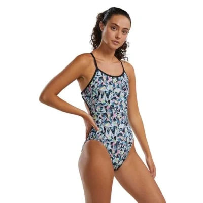 Image of TYR Women&#039;s Crosscutfit Tieback One Piece Swimsuit, Blk/Multi, 28