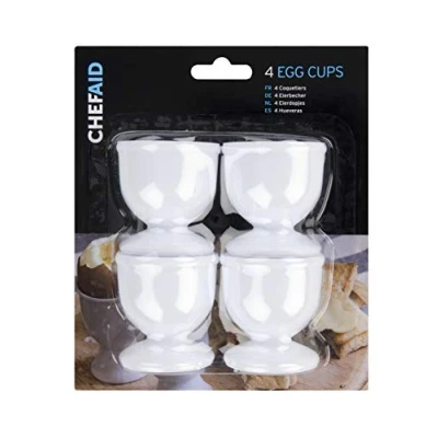Image of Chef Aid White Plastic Egg Cups, Set of 4