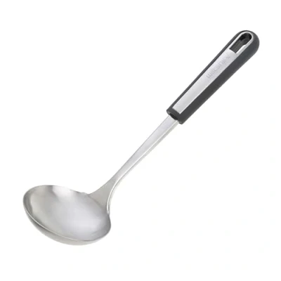 Image of Wiltshire Aspire Soup Ladle, Stainless Steel, Stirring &amp; Serving Spoon, Cooking Anti Slip Soft Touch Handle, Grey Silver, 31x8.7x7cm