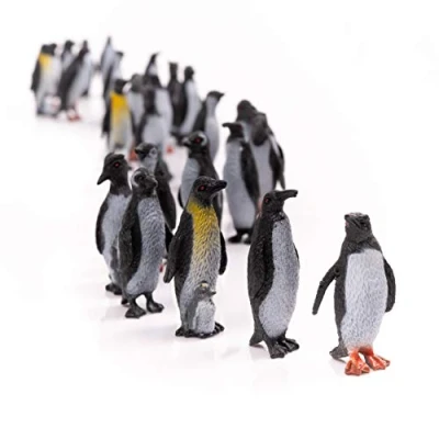 Image of THE TWIDDLERS 48 Mini Penguin Figures, Arctic Animal Set Perfect for Tiny Zoo Snow Globes, Winter Birthday Party Gift Toys, Bag Fillers