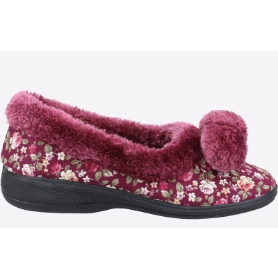 Image of Fleet &amp; Foster Goldfinch Slipper Womens Burgundy Size UK 5