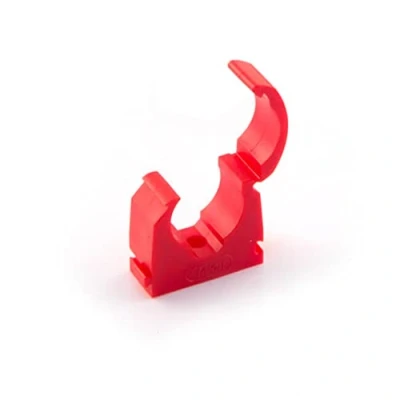 Image of ROHANS Single 15mm HINGED Pipe Clips TS15 for PIPEWORK Black, White, Red, Yellow, Blue, Pack of 5, 10, 15, 20, 50, 100 (10, RED)