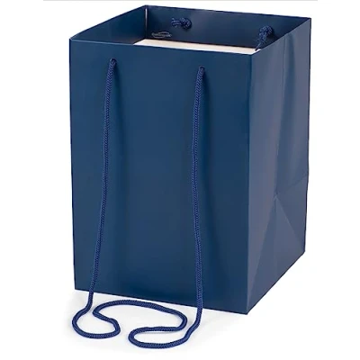Image of Oaktree UK Hand Tie Bag, Navy, 18cm x 25cm