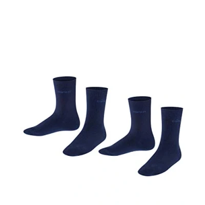 Image of ESPRIT Unisex Kids Foot Logo Multipack K So Cotton Plain 2 Pairs Socks, Blue Marine 6120, 12 2.5