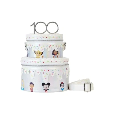 Image of Loungefly Disney 100 Celebration Cake Crossbody Bag, White