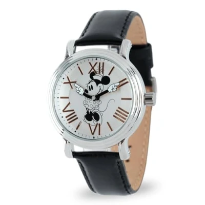 Image of Disney Women Analog Quartz Watch with Faux Leather Strap W001858