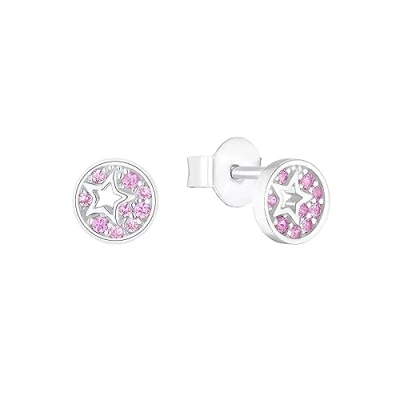 Image of s.Oliver 925 sterling silver girls&#039; children earrings, with zirconia synth, 0.6 cm, silver, star, comes in jewelry gift box, 2036820