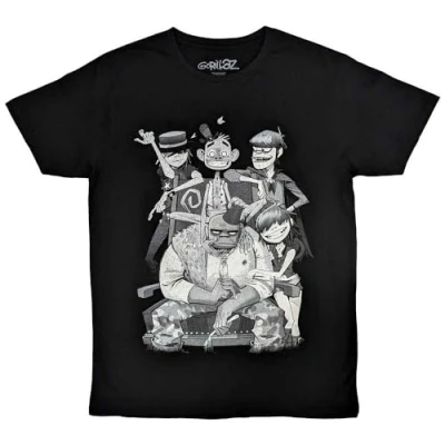 Image of Rock Off officially licensed products Gorillaz George Spray T Shirt XL Black