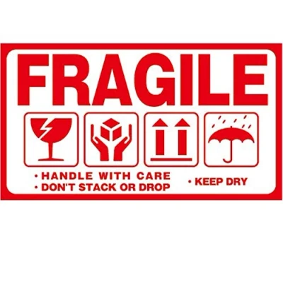 Image of Pack of &#039;This Way Up/Large Fragile Please Handle with Care&#039; Packing Stickers/Sticky Labels Care Keep Dry Upward Do Not Trample Shipping Box Warning Stickers Label (STK 02 300pcs)
