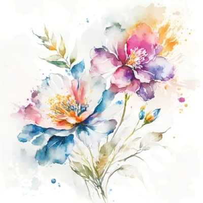 Image of Daisy 3 Ply Spring Flowers Tissue Paper Napkins Serviettes for Decoupage Lunch 33cm x Pack of 20 (Watercolour Pastel Flowers)