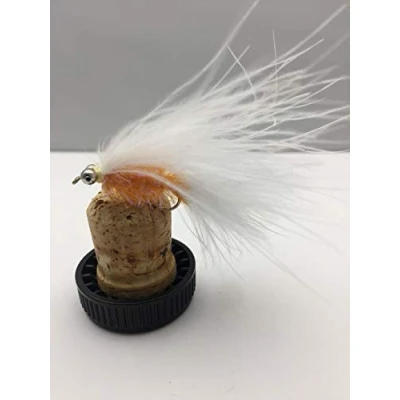 Image of BestCity Fly Fishing PRIME collection Orange and White CATS WHISKERS FRITZ lures for trout Size 10 Pack of 8