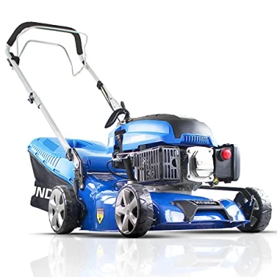 Image of Hyundai Petrol Self Propelled Lawnmower, 17&quot;/43cm 139cc, Recoil Pull Start, 5 Adjustable Cutting Heights, Large 45l Grass Collector Bag, Foldable Handles, 3 Year Warranty,