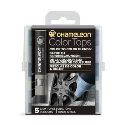 Image of Chameleon Gray Tones Color Tops Pack of 5