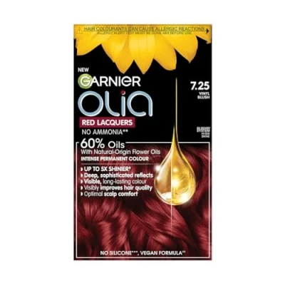 Image of Garnier Olia Permanent Hair Dye Red Lacquers 7.25 Vinyl Blush