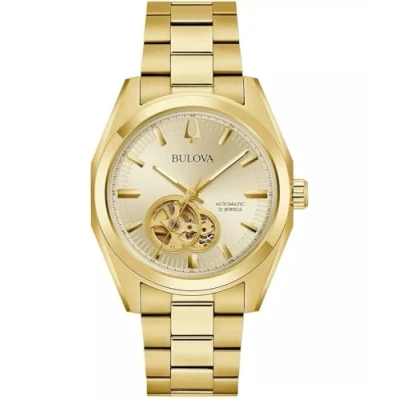 Image of Bulova Surveyor Mens Gold Watch 97A182 Stainless Steel (archived) One Size