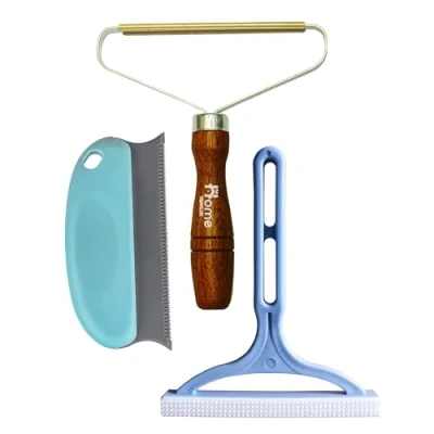 Image of Lint Remover Carpet Scraper Tool 3 PCS Double Sided Portable for Clothes, Hair Tool, Eraser Pro, Pet Carpet, Pro Remover, Fabric &amp; Shaver