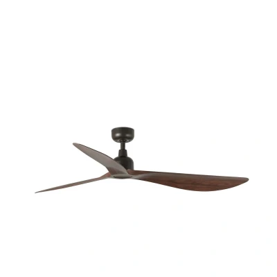 Image of Out Walnut Large 3 Blade Ceiling Fan Dark Brown IP44