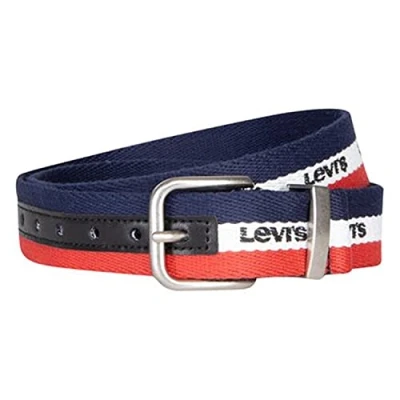 Image of Levi&#039;s LAN 84 Logo Belt 9A6899, Dress Blues, L