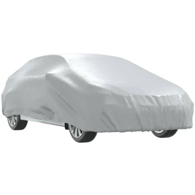 Image of vidaXL Car Cover for Sedan with Buckle Straps Full Silver XL